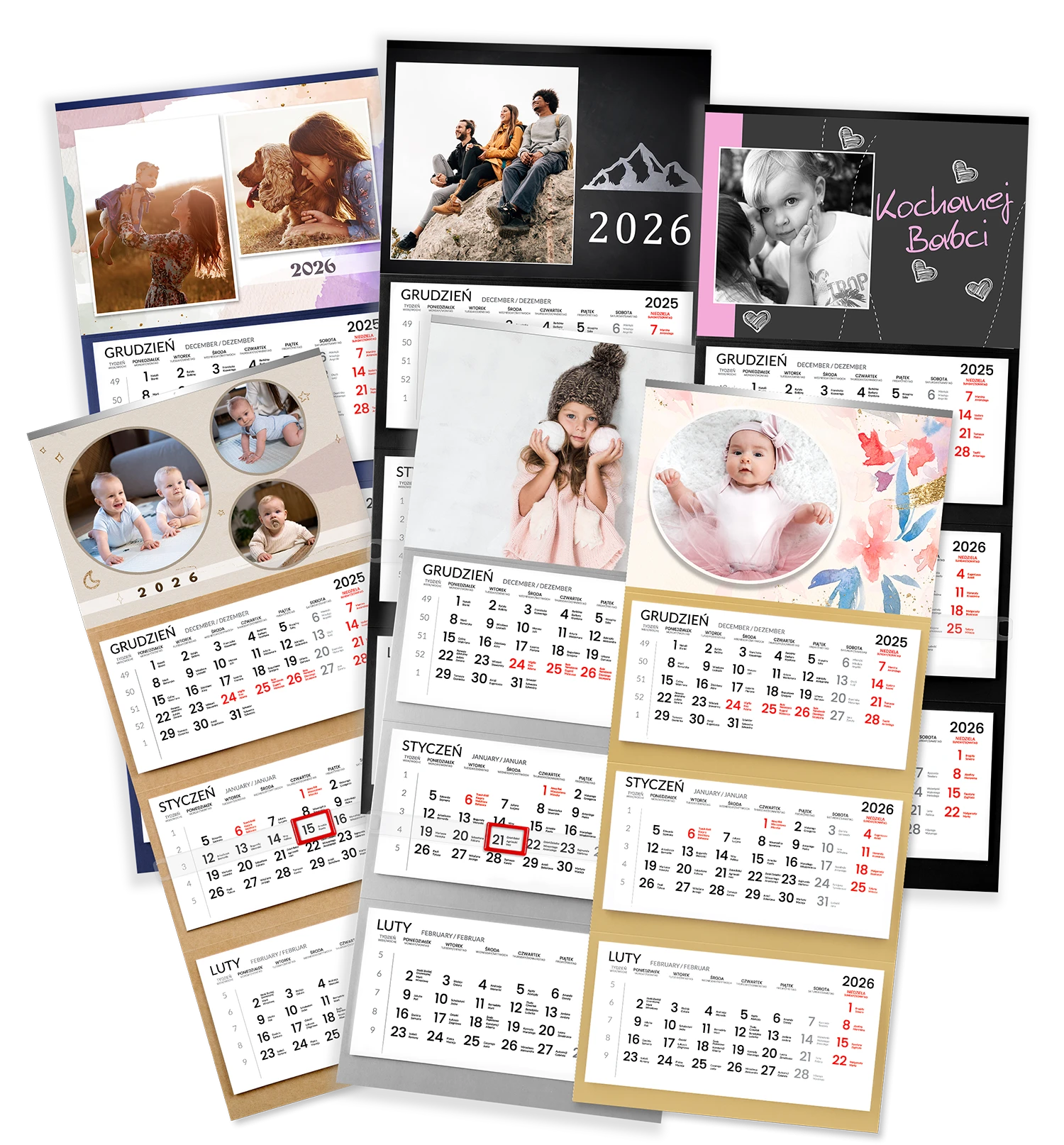 Kalendarz trójdzielny z własnym zdjęciem 300x730 mm