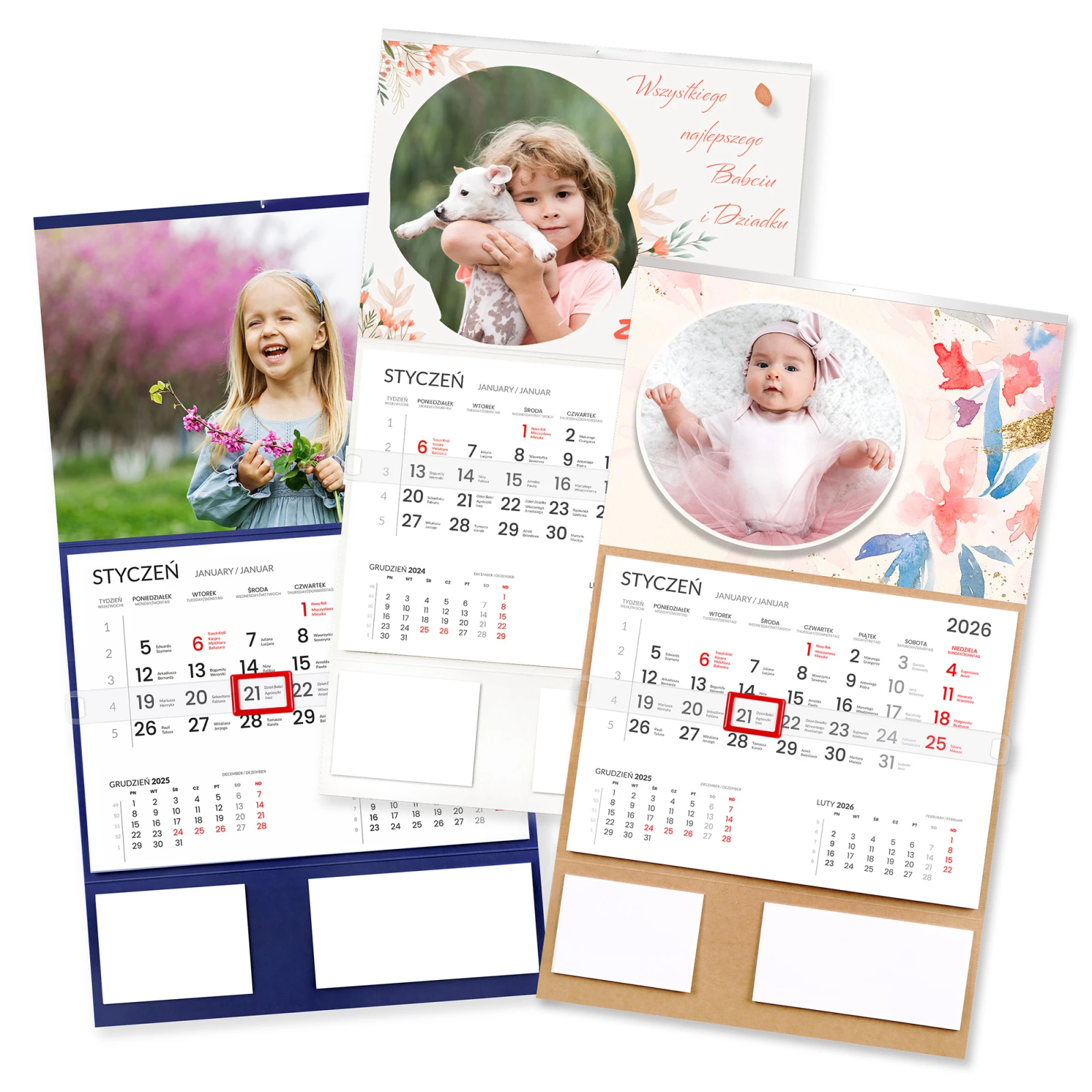 Kalendarz jednodzielny z własnym zdjęciem 300x560 mm